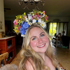 Star Wars Leia and R2D2 Inspired Floral Mickey Ears/ Star Wars Inspired Mickey Ears/ Handmade Mickey Ears/ Floral Mickey Ears/ Floral Ears