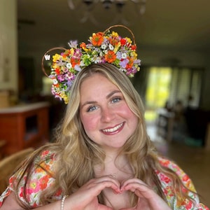 Orange Bird’s Wildflower Garden Inspired Floral Mickey Ears/ Orange Bird Inspired Ears/ Floral Mickey Ears/ Flower and Garden Festival