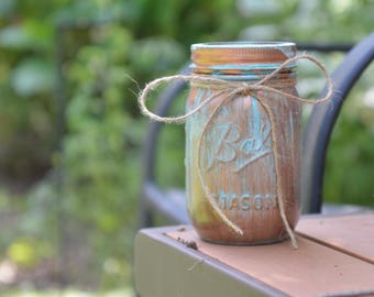 Patina Rustic Farmhouse Home Decor Mason Jar