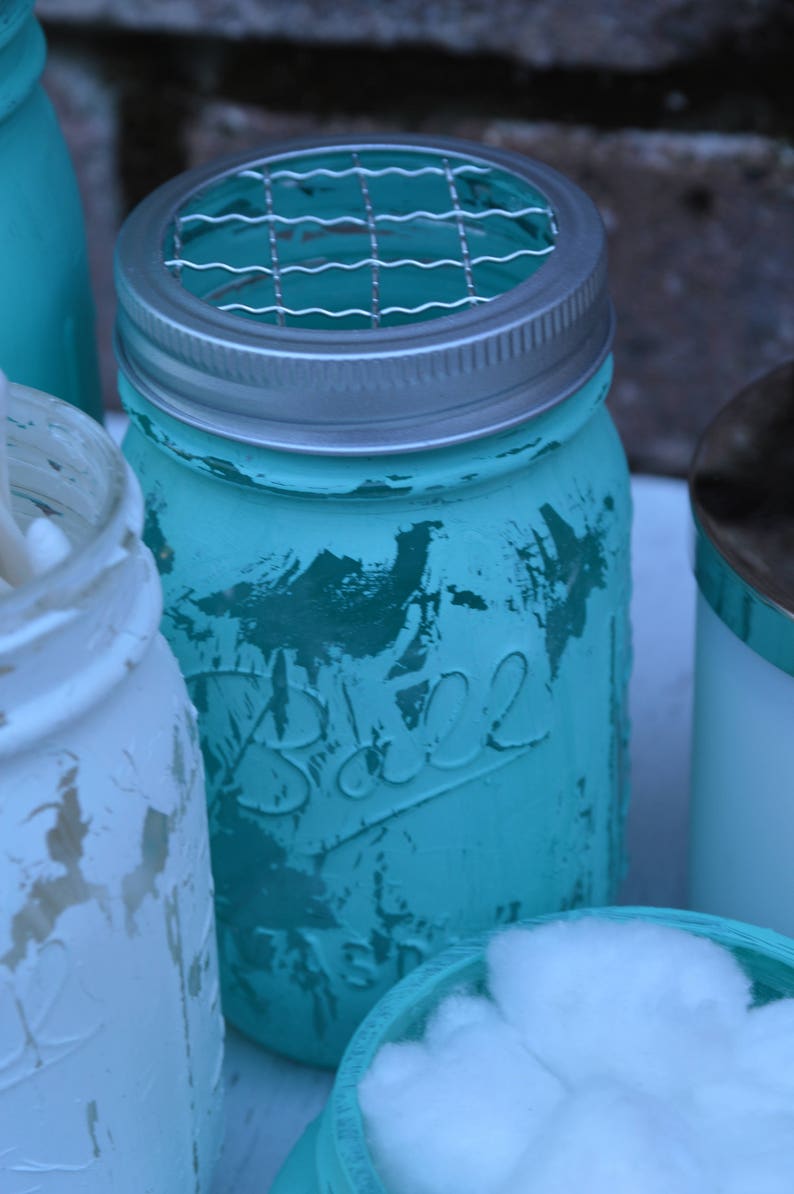 Mason Jar Bathroom Set Farmhouse Bathroom Decor Mason Jar Etsy