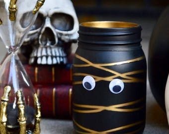 Mummy Mason Jar- Halloween Decor- Halloween Party