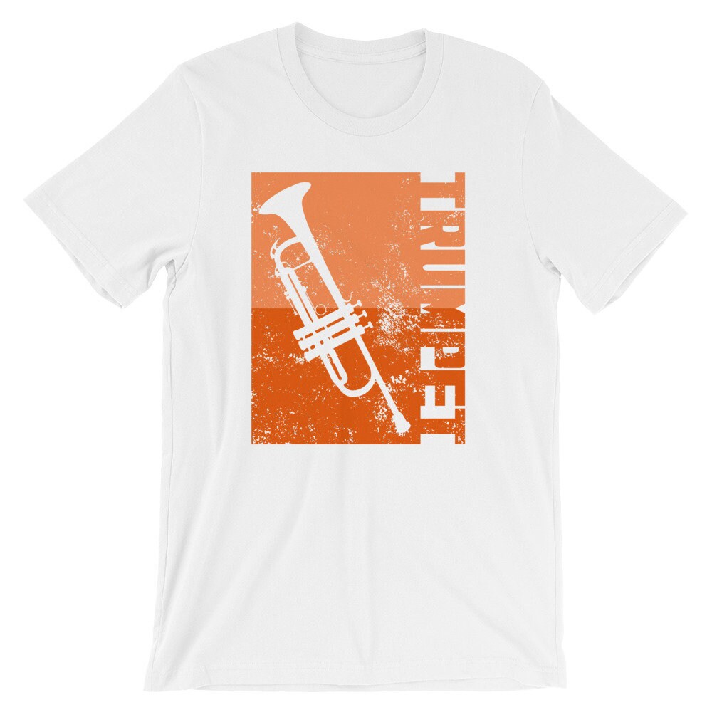 Vintage Trumpet TShirt Distressed Two Tone Trumpet Silhouette Etsy
