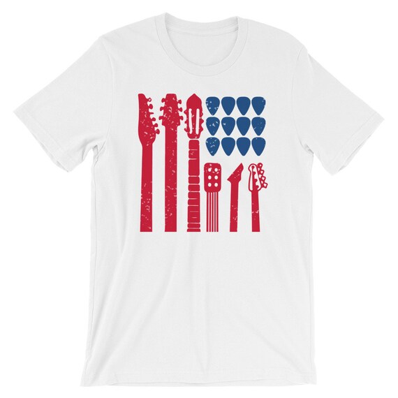 Vintage Guitar Flag T-shirt Distressed 