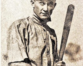 Ty Cobb Detroit Tigers Art Print: Arte de beisebol em estilo grafite