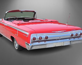 車のシボレーマウスパッド 1962年式シボレーインパラSS 409 ホワイト