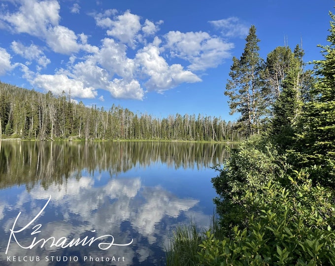 Featured listing image: St. Kenan Art: Yellowstone Lake PhotoArt Print of Original Composition by Photographic Artist Kelcub 2023