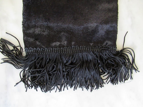 Vintage "scarf stole in  faux black sable - image 2