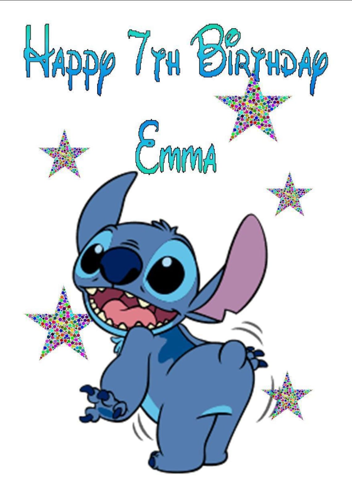 Personalised Printed DISNEY STITCH Birthday Cards For Any Etsy Personalised printed disney stitch birthday cards for any etsy