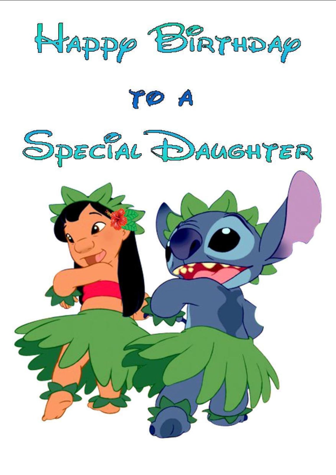Personalised Printed LILO & STITCH Birthday Cards for Any | Etsy