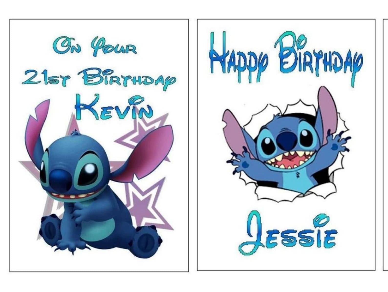 Personalised Printed Disney Stitch Birthday Cards For Any Etsy