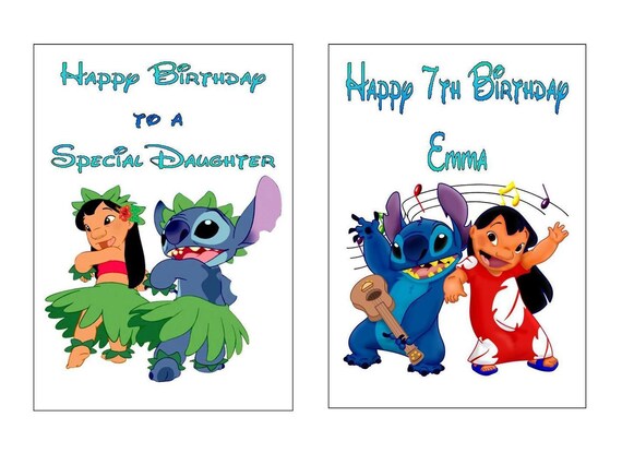 Tarjetas de cumpleaños LILO &amp; STITCH impresas personalizadas | Etsy