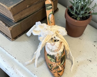 Vintage decorated wooden shoe form