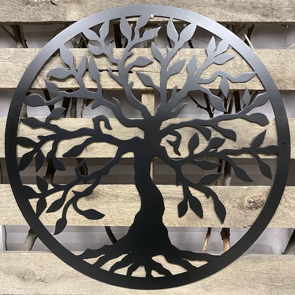 Modern Olive Tree Of Life Metal Wall Art