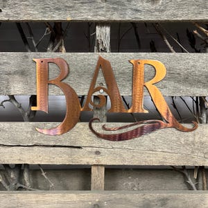 Bar Metal Wall Art Sign