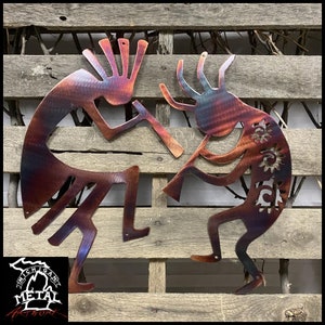 Kokopelli Spirit Of Music Metal Wall Art (2 Piece Set)