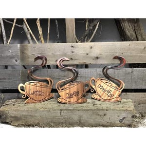 Coffee Lovers 3 Piece Set Metal Wall Art