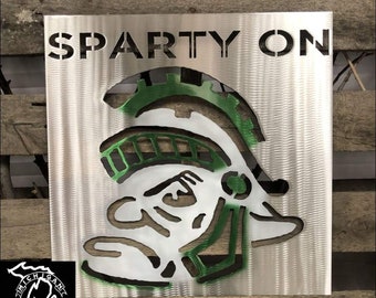 Msu Gruff Sparty Steel Wall Art Etsy