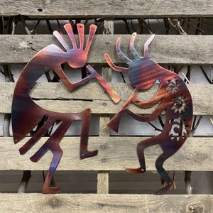 Kokopelli Spirit Of Music Metal Wall Art (2 Piece Set)