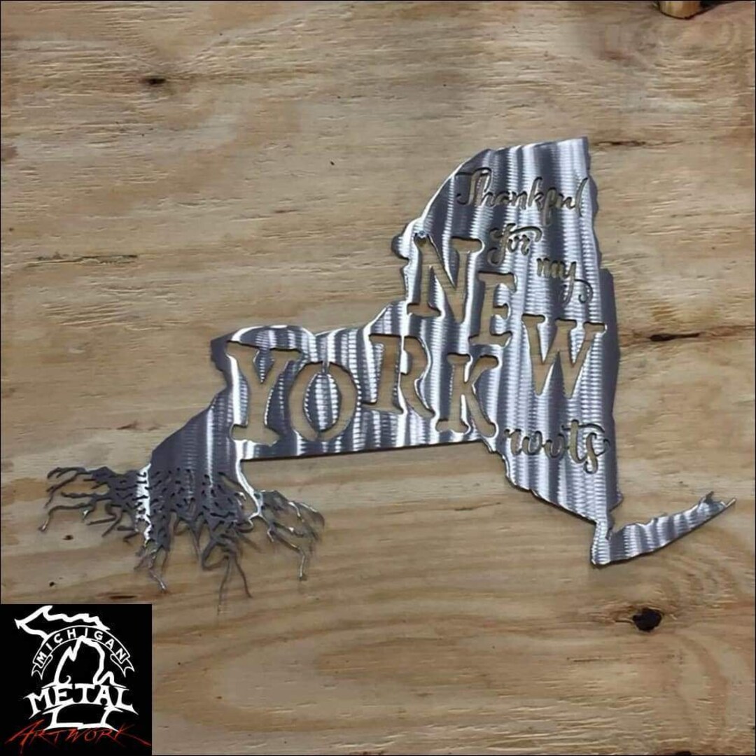 Thankful for My New York Roots Metal Wall Art - Etsy