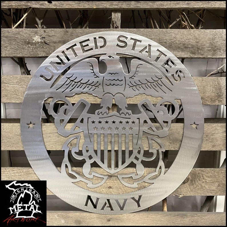United States Navy Metal Wall Art Logo Etsy Australia