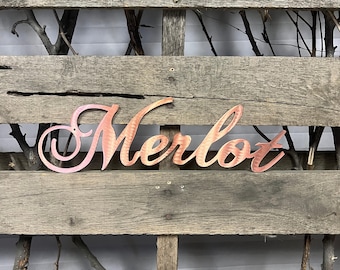 Wine Names Metal Wall Art