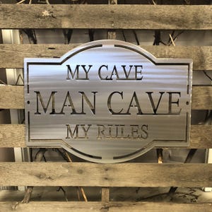 My Man Cave Metal Wall Art Sign
