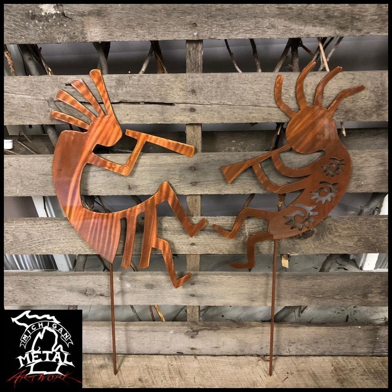 Kokopelli Spirit of Music Metal Wall Art 2 Piece Set Etsy