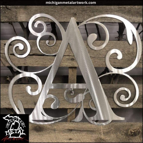 Letter B metal Wall Art Home Decor Choose 8 12 Etsy