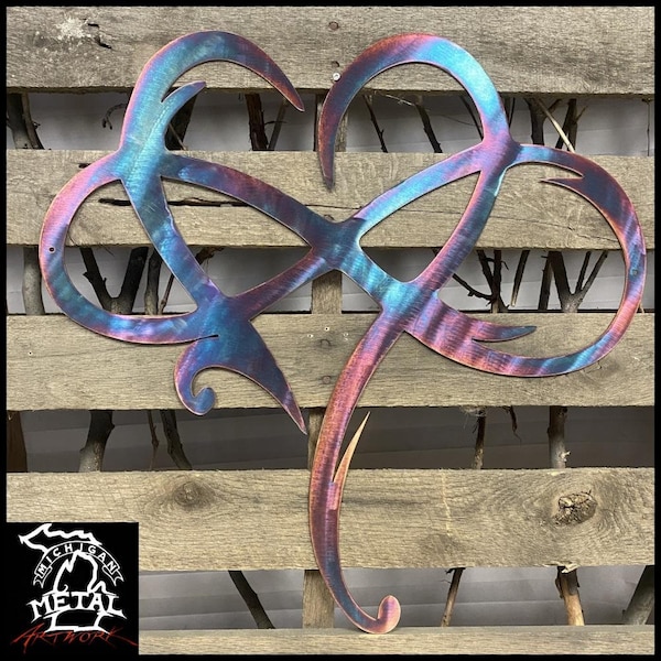 Infinity Heart Metal Wall Art Etsy