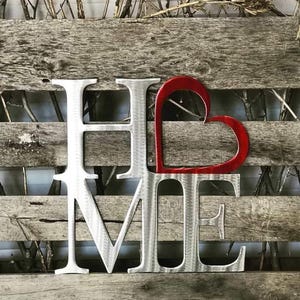 Home With Heart Metal Wall Art