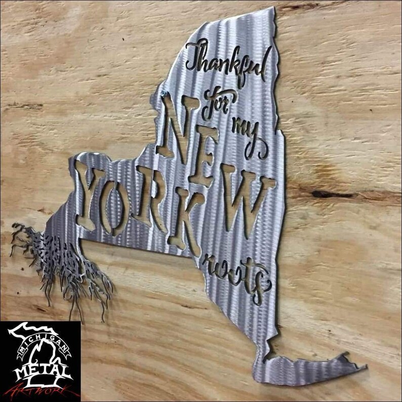 Thankful for My New York Roots Metal Wall Art - Etsy