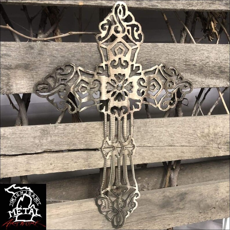 Religious Cross Metal Wall Art Etsy