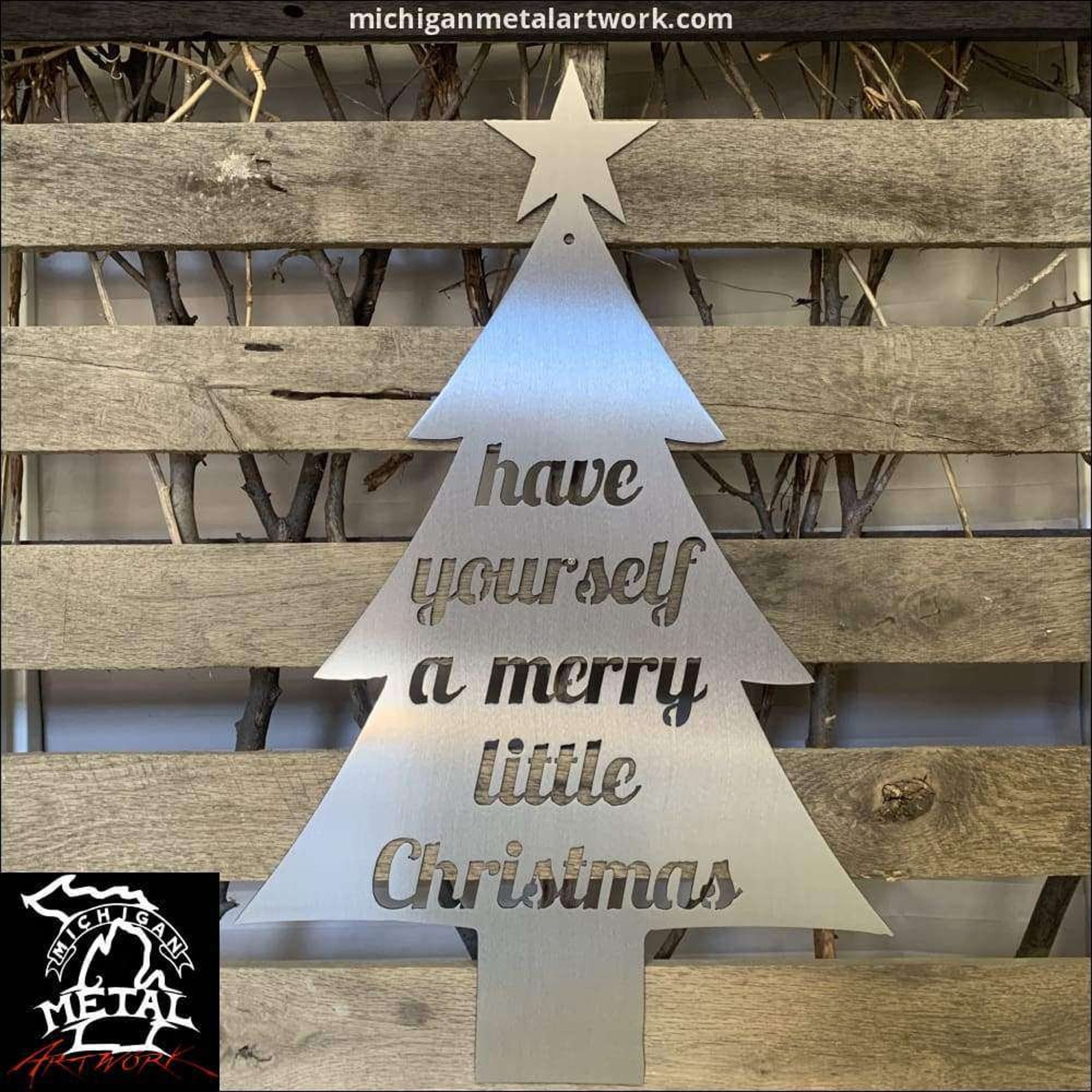 Merry Little Christmas Metal Wall Art Etsy