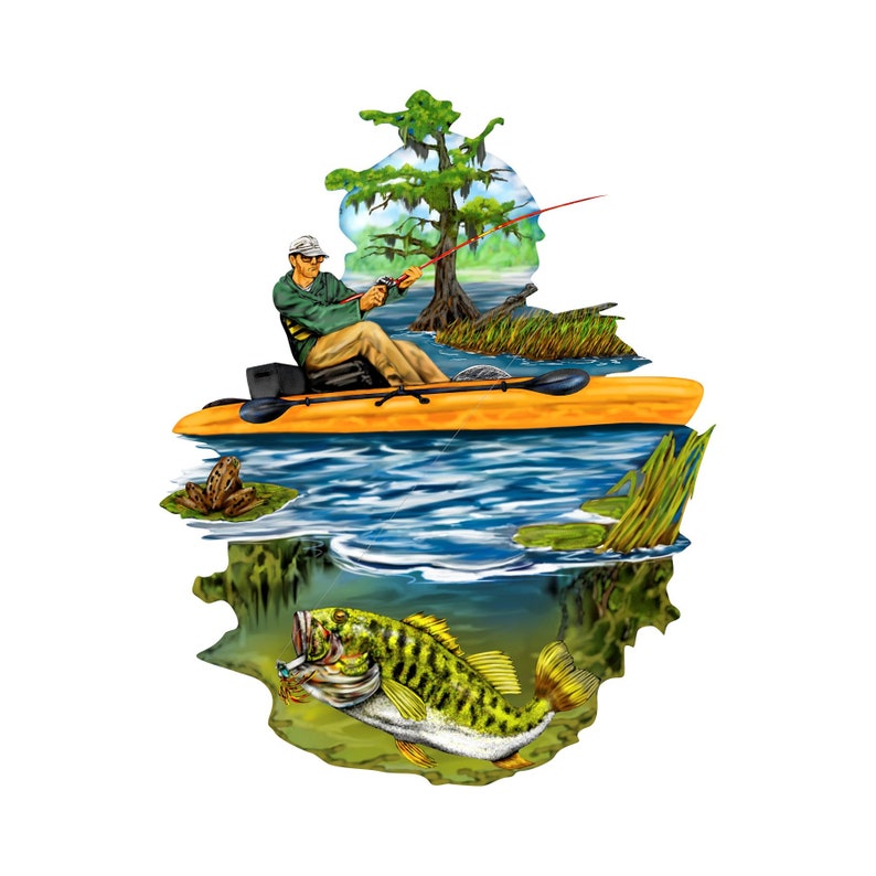 Kayak Fishing Decal Kayak Decal Fish Fish Decal Outdoor Etsy
