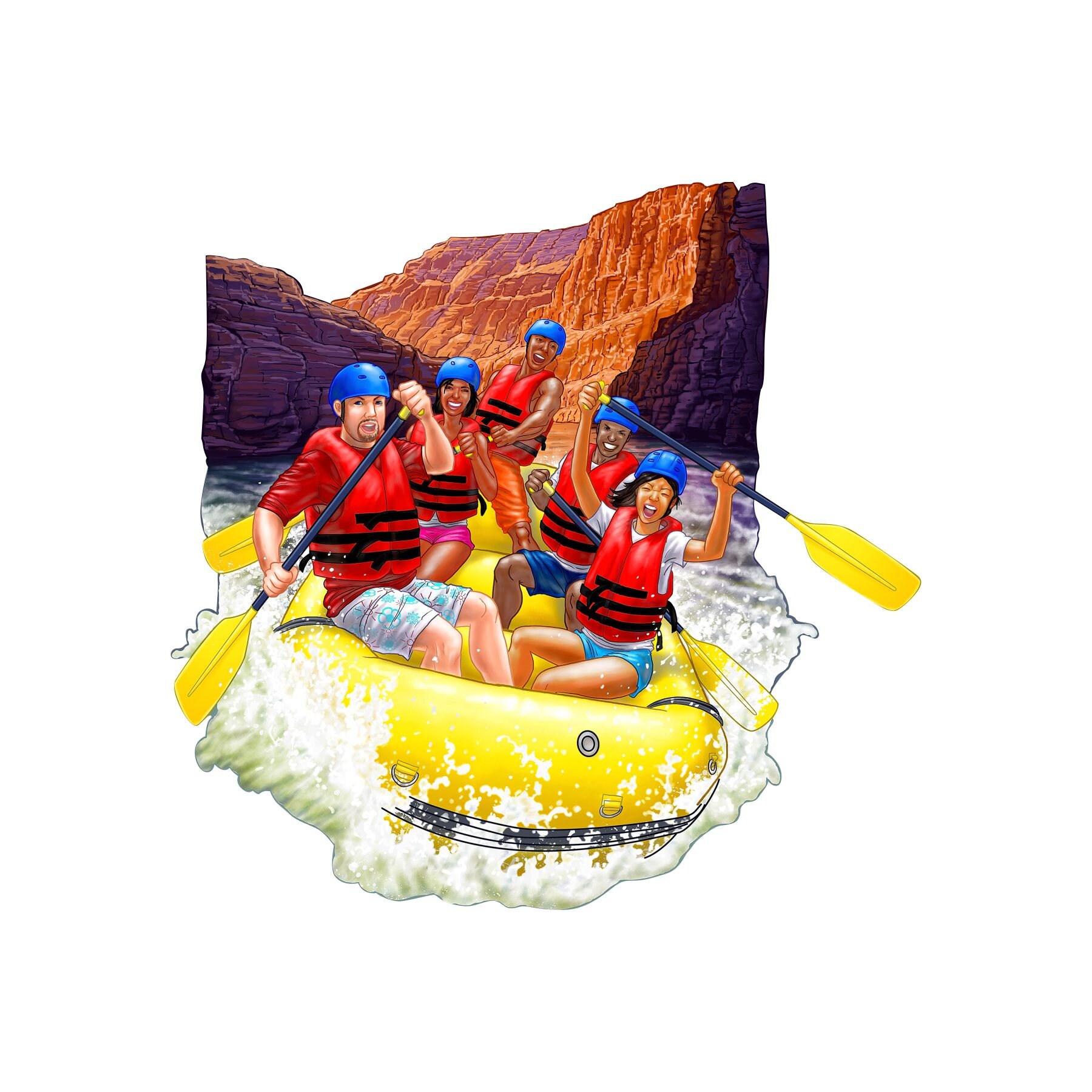 White water rafting decal rafting sticker full color rafting Etsy