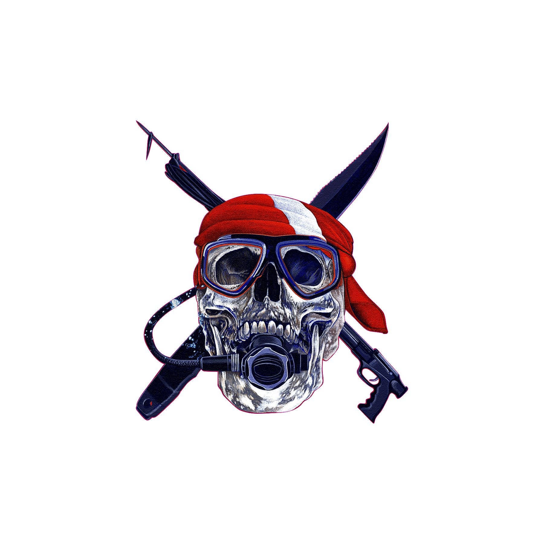 Sticker 2 Scuba Dive Skull Vinyl Decal TWO Pack Sticker 2 Scuba Dive Skull Vinyl Decal TWO Pack