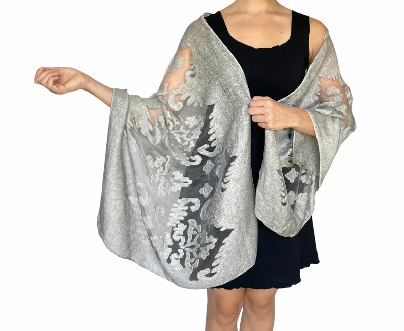 Sheer Silk Evening Shawl Woman's Cover up Evening Wear Etsy