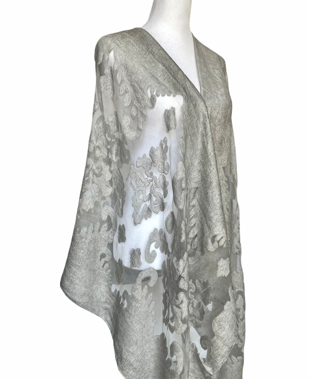 Sheer Silk Evening Shawl Woman's Cover up Evening Wear Etsy