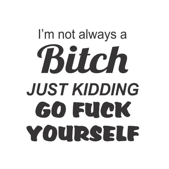 I/'m Not Always a Bitch Vinyl Funny Decal Bumper Sticker Car Window Glass Laptop
