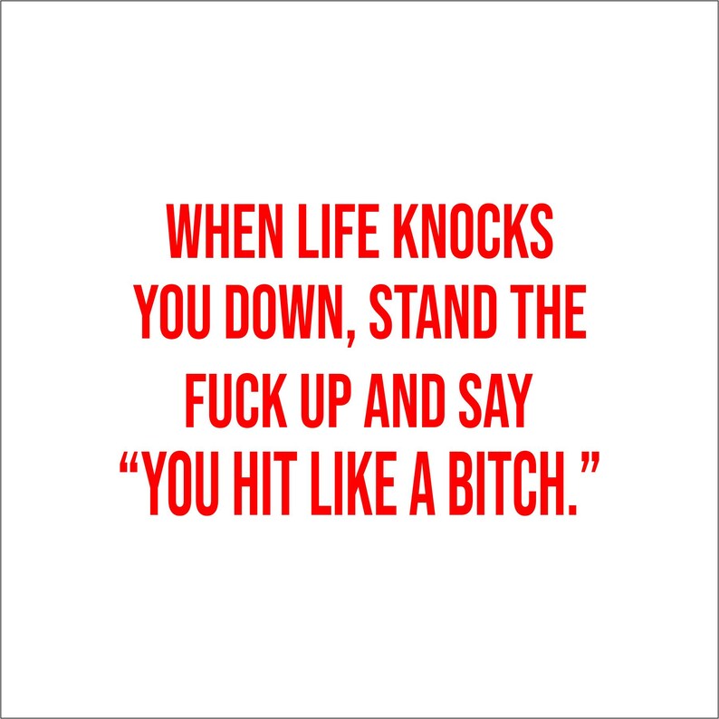 When life knocks you down stand the fuck up and say you hit Etsy