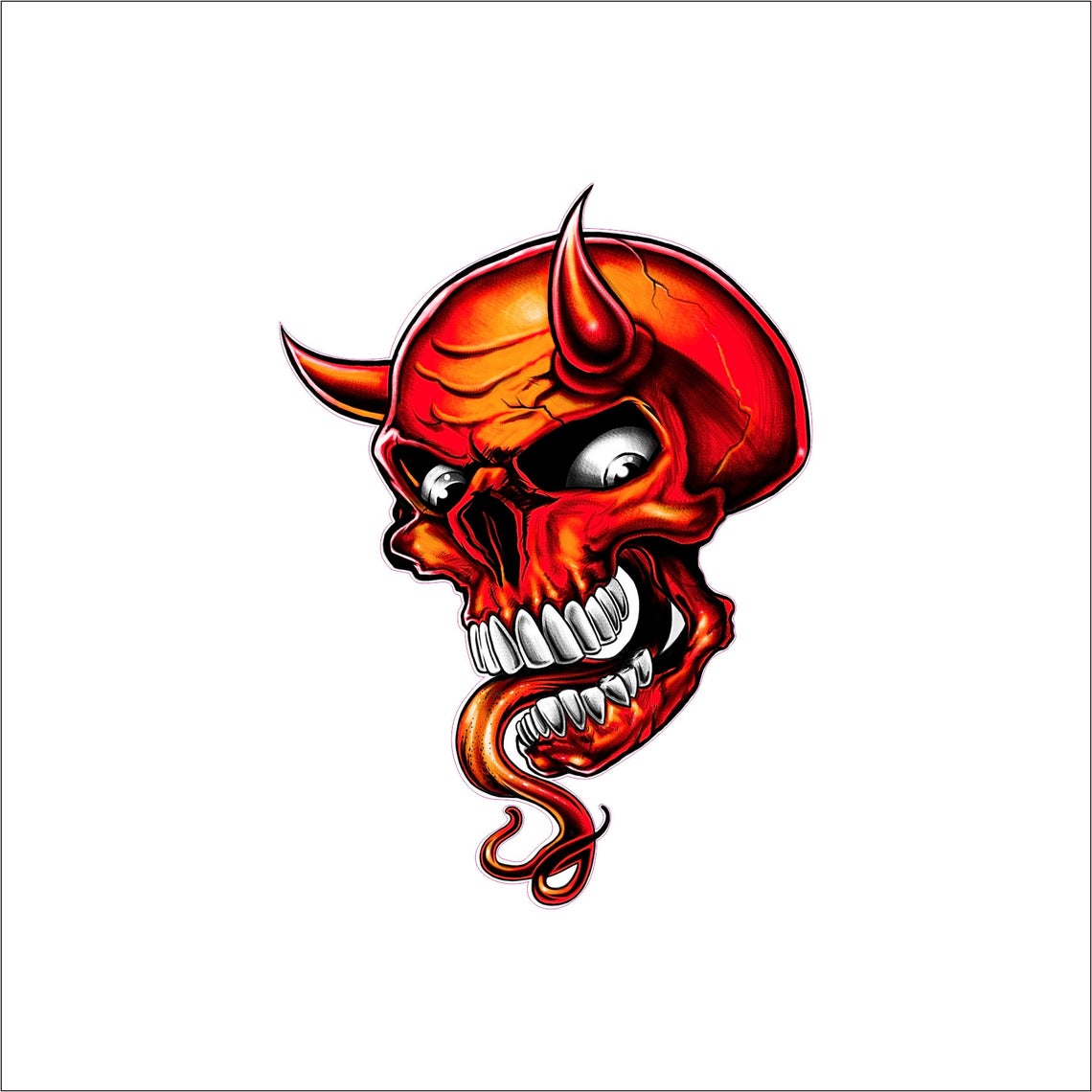 Devil Decal Devil Skull Decal Devil Skull Sticker. Devil Car Etsy