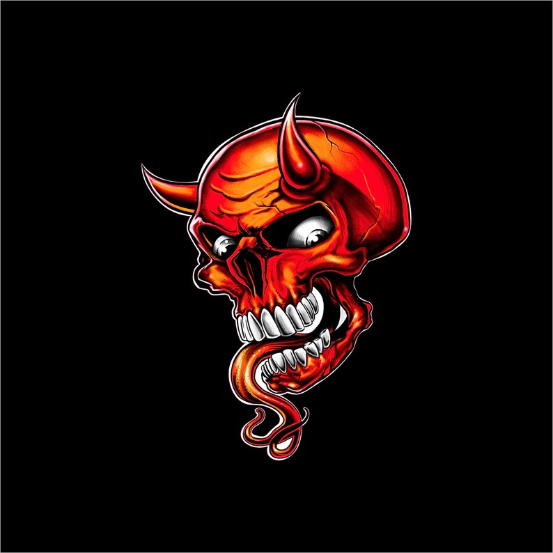 Devil Decal Devil Skull Decal Devil Skull Sticker. Devil Car Etsy