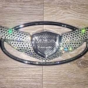 Swarovski Crystal Bling Hyundai Genesis Coupe Wing Car Emblem Rhinstones Crystals Rear Trunk Front Grille