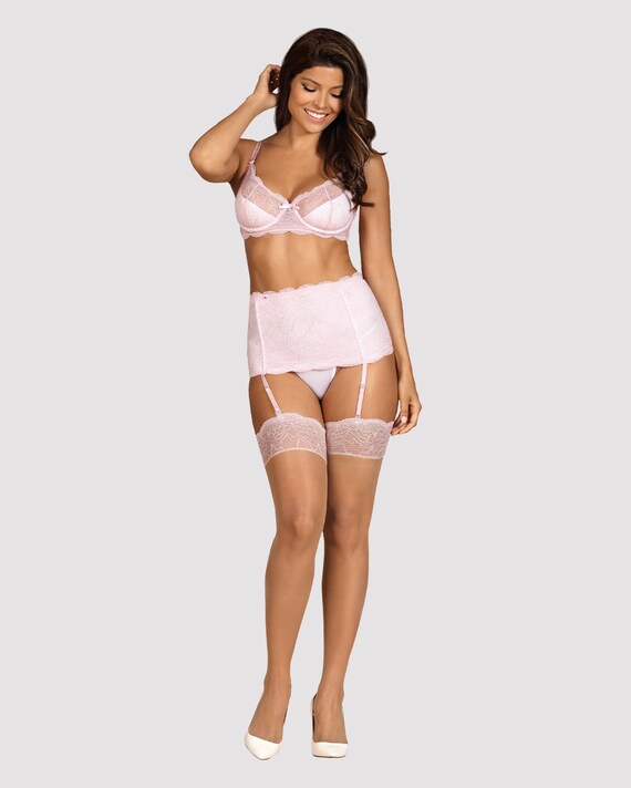Lace Set 3Pcs WomenS Suspender Bra Lingerie Underwear Thongs Body Stockings  Sexy