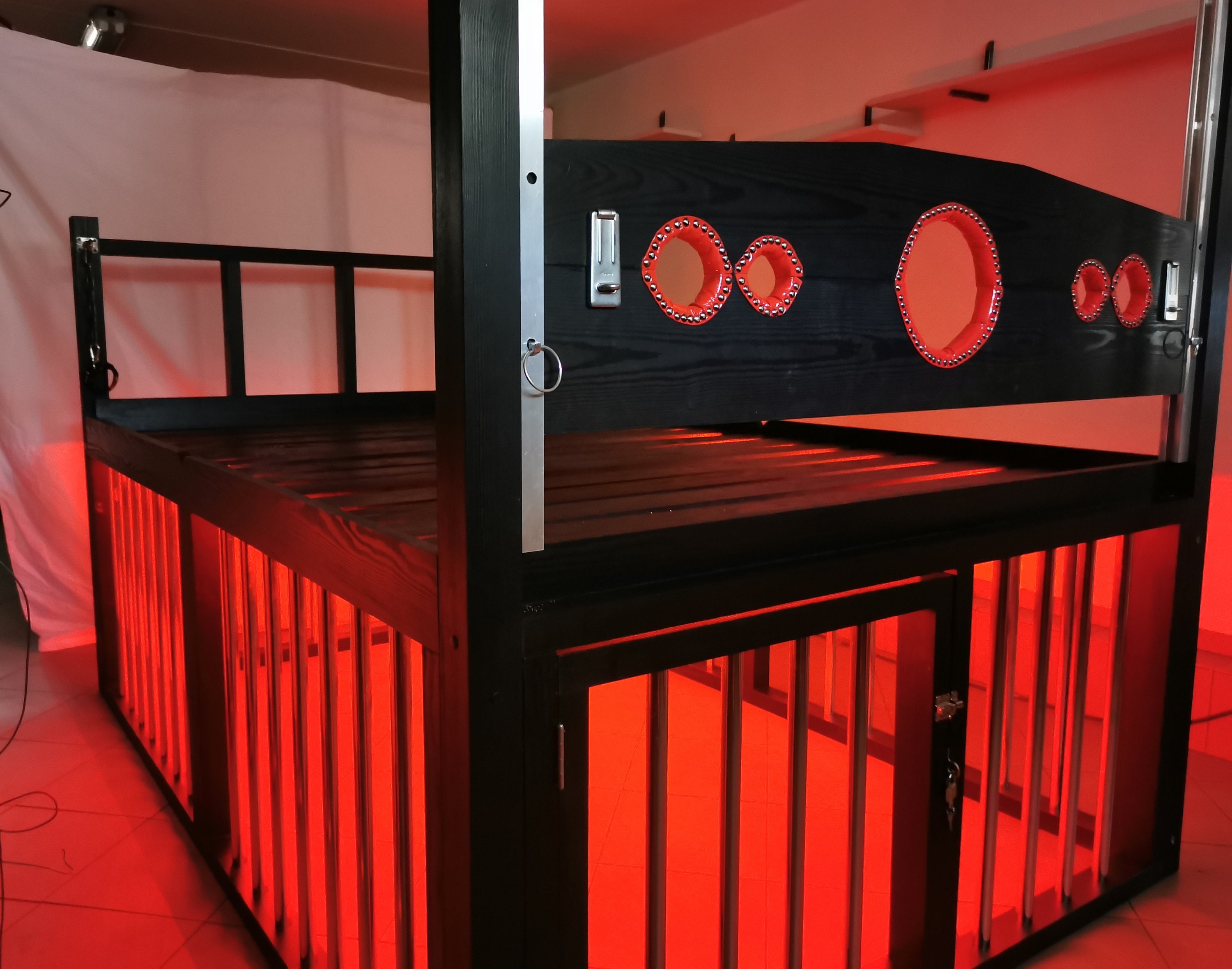 Bondage Bed With Cage And Light Bedroom Fetish Bed Fetish -9798