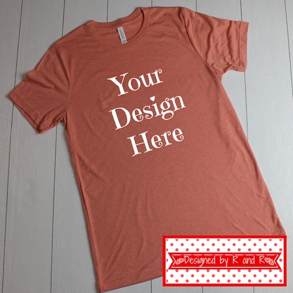 Orange Crew Neck Shirt Mockup Digital File Blank