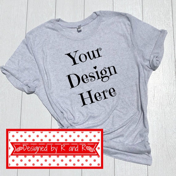 Light Grey Crew Neck Shirt Mockup Digital File