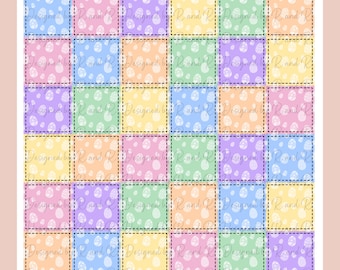 Pastell Osterei Patchwork Nahtloses Digitales Papier von Designed By R And R