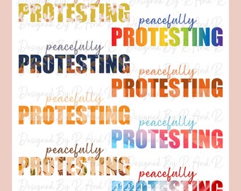 Diseños PNG de protesta pacífica (conjunto de 8) de Designed By R And R