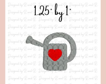 Tiny Watering Can with Heart Embroidery Design (Digital Download)